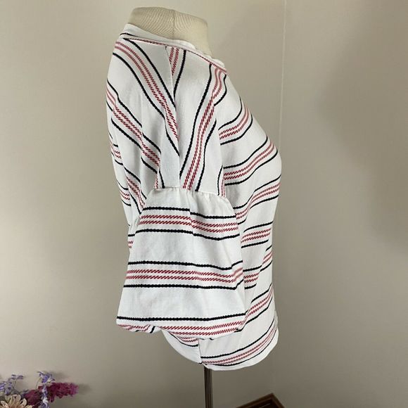 Code X Mode Striped Crop Balloon Sleeve Top Small - Picture 10 of 12